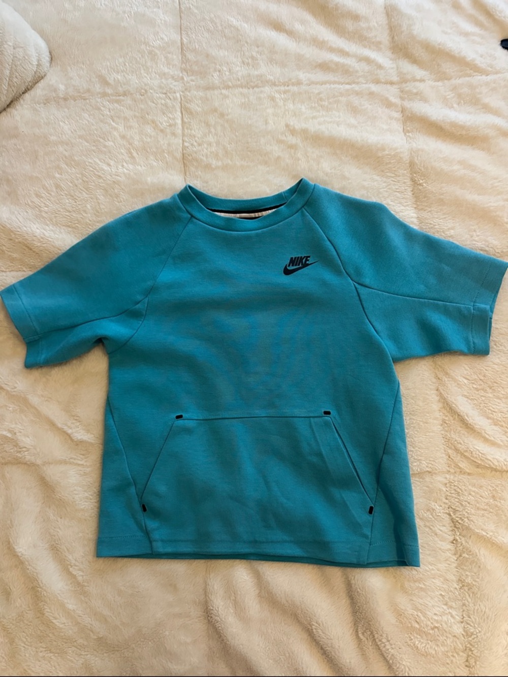 Nike Kids Teal Short-Sleeve Hoodie Tee